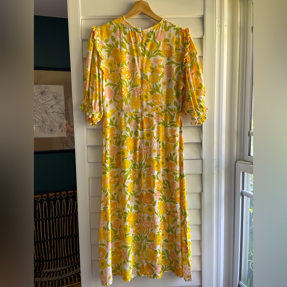 Faithfull the Brand Yellow Floral Midi Dress - Picture 5 of 9